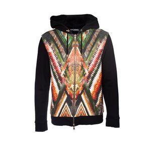 Balmain Hooded zip up jacket with graphical print